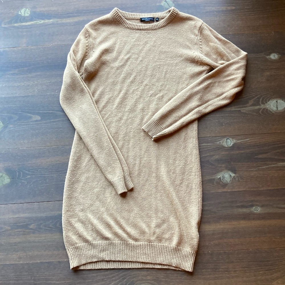Brave soul, tan sweater dress